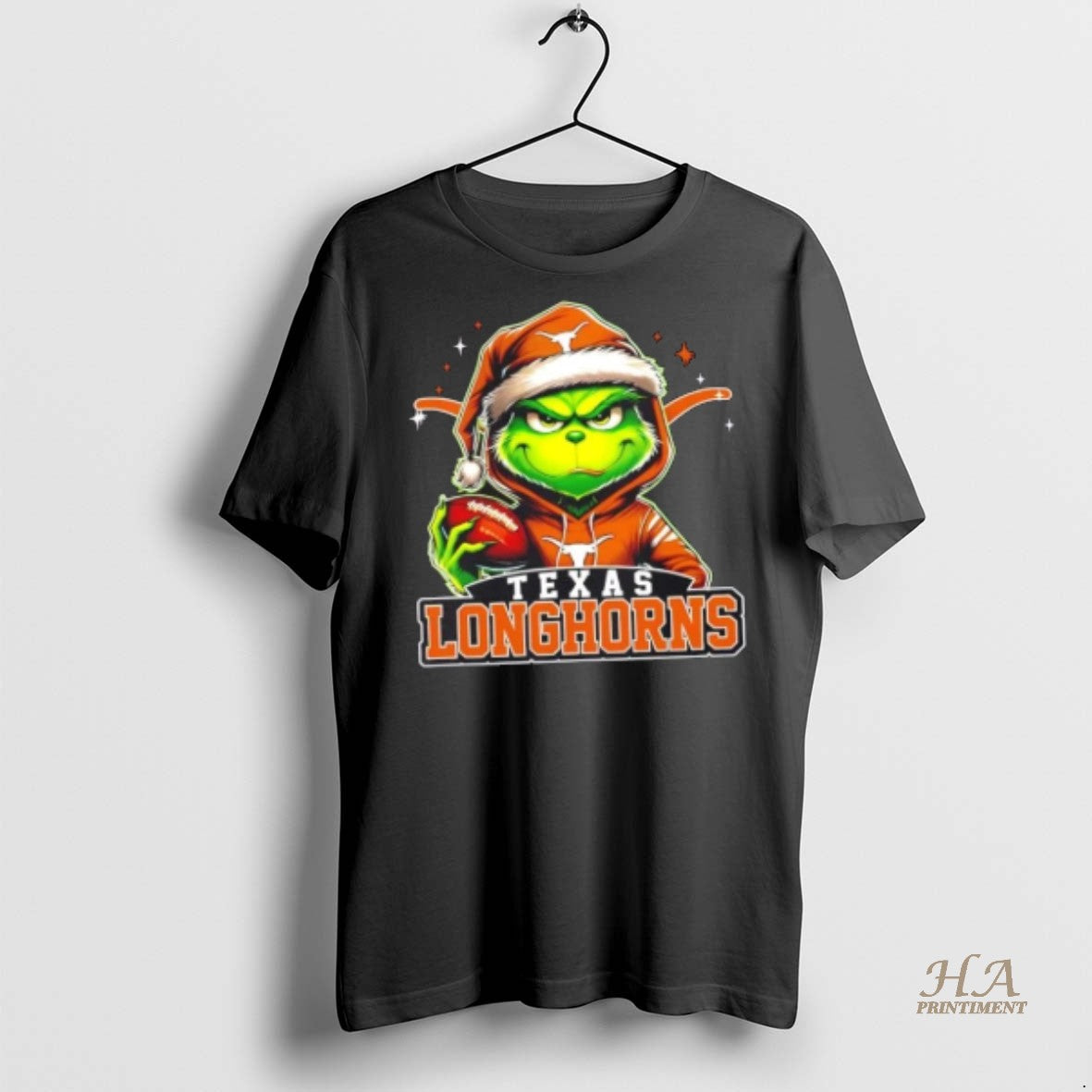 Official Grinch Is Holding A Ball And Smiling At Texas Longhorns Fans Christmas Shirt