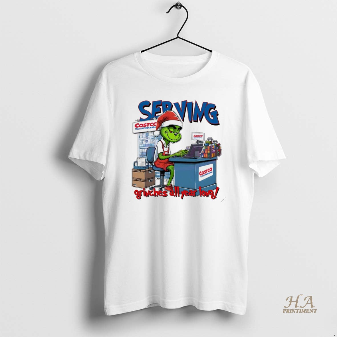 Official Grinch Serving Grinches All Year Long Christmas Funny White