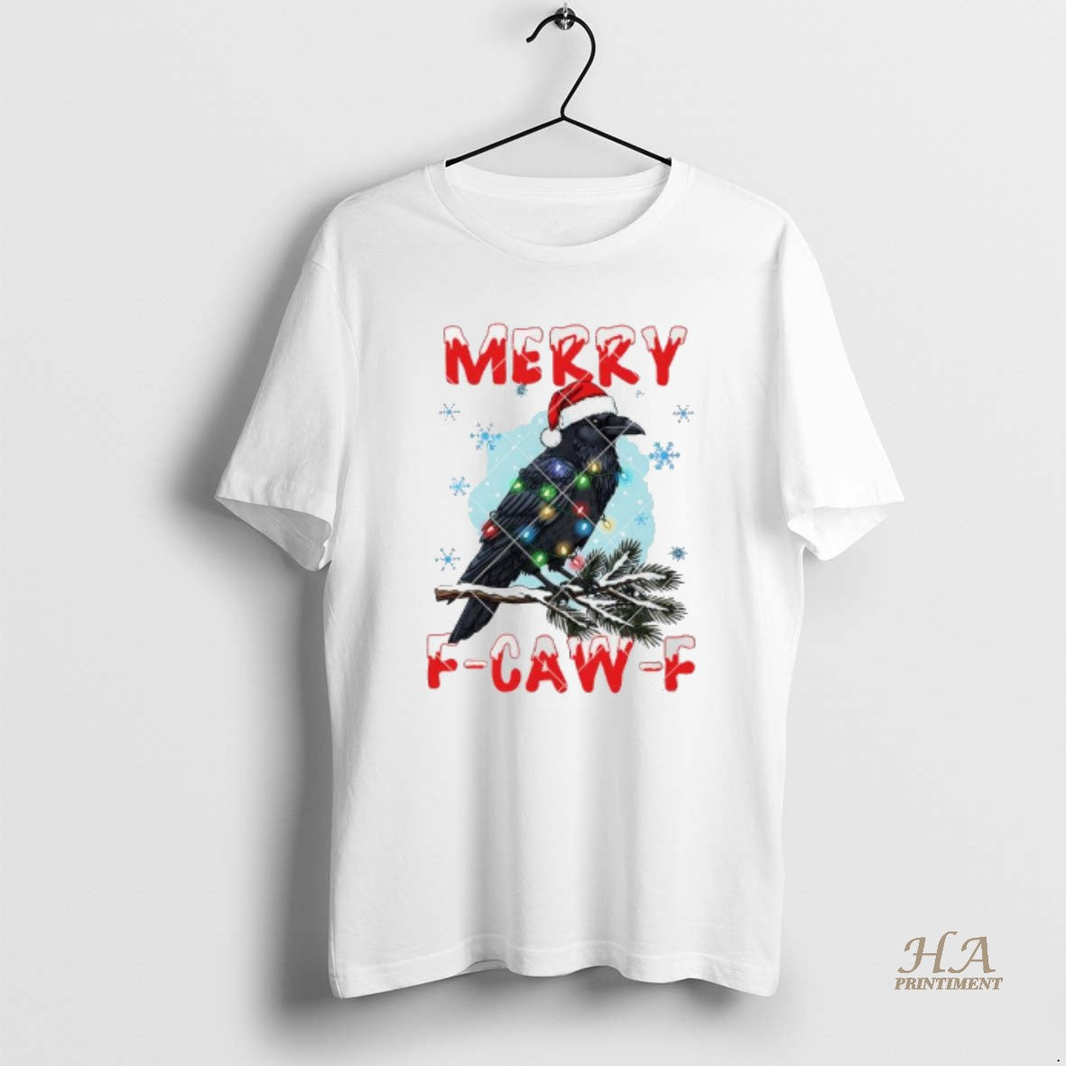 Official Happy Christmas Black Raven String Light