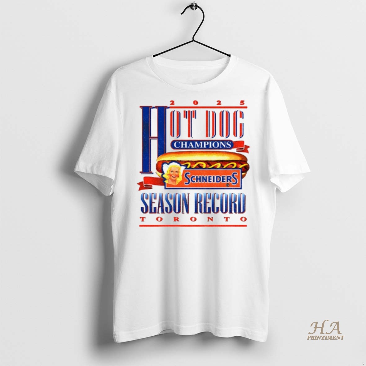 Official Hot Dog Champions Schneiders Season Record Toronto Vintage Shirt