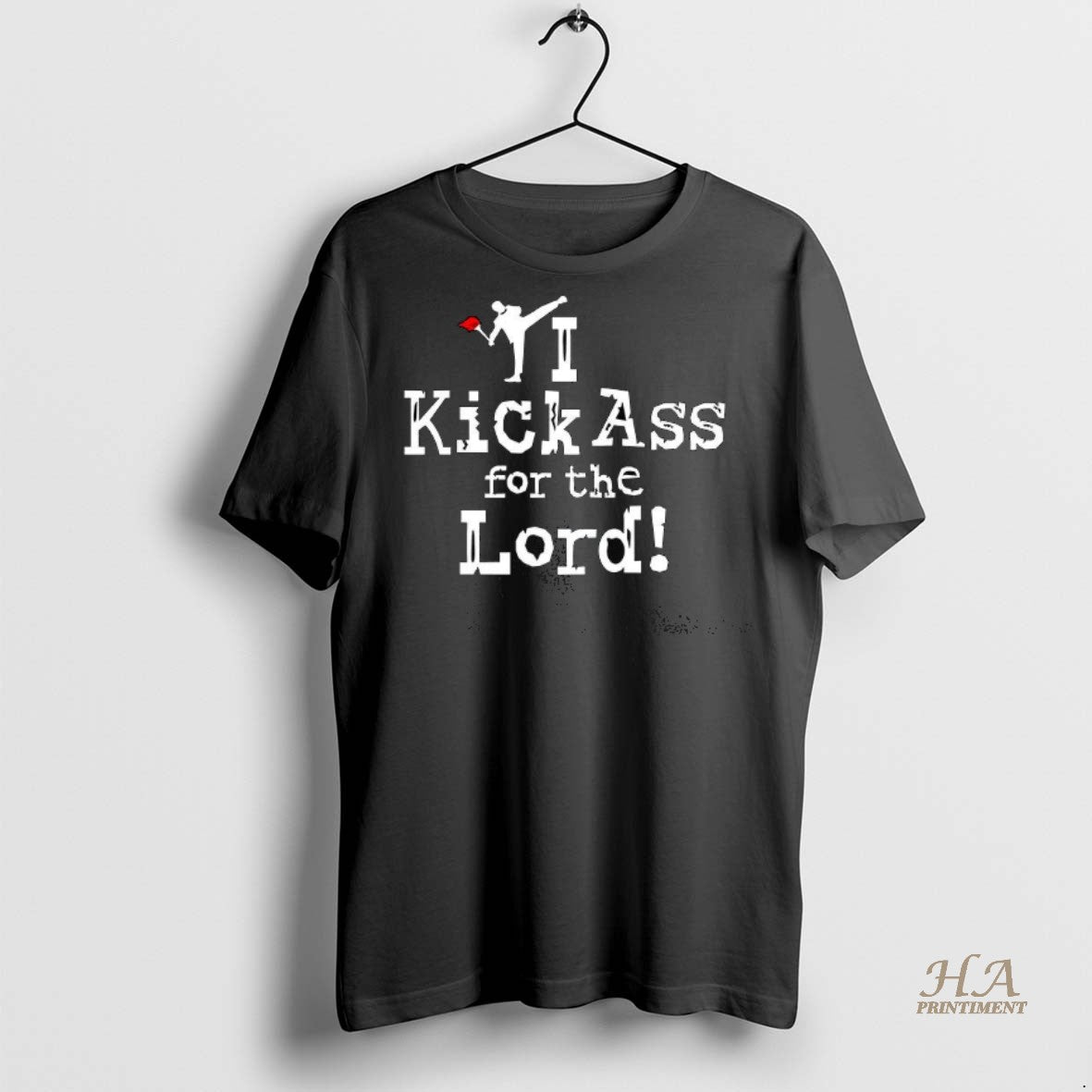 Official I Kick Ass For The Lord Meme Red Flag Shirt