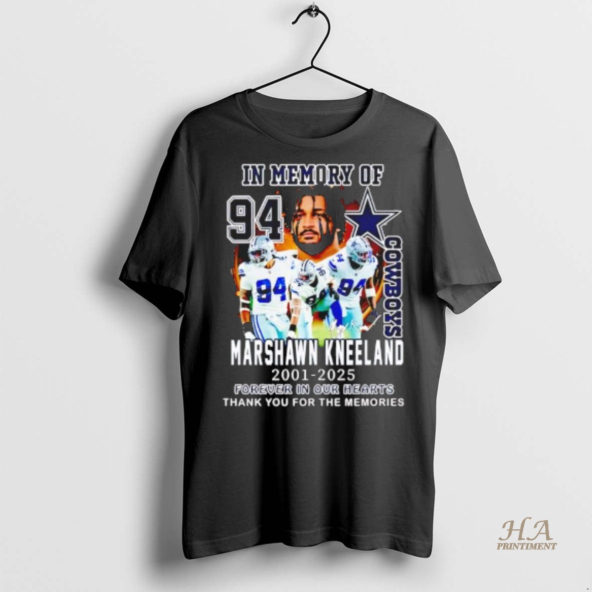 Official In Memory Of Cowboys Marshawn Kneeland 2021 2025 Forever In Our Hearts Black