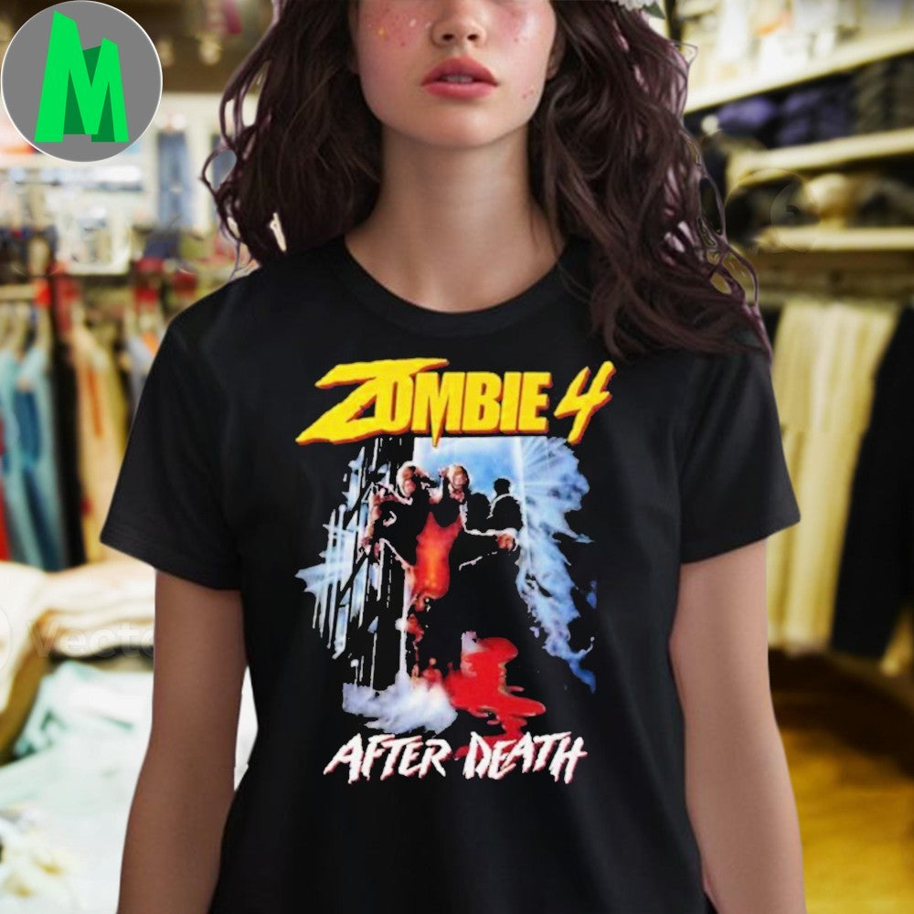 Iron Fortress Records Zombie 4 After Death Horror Movie Shirt