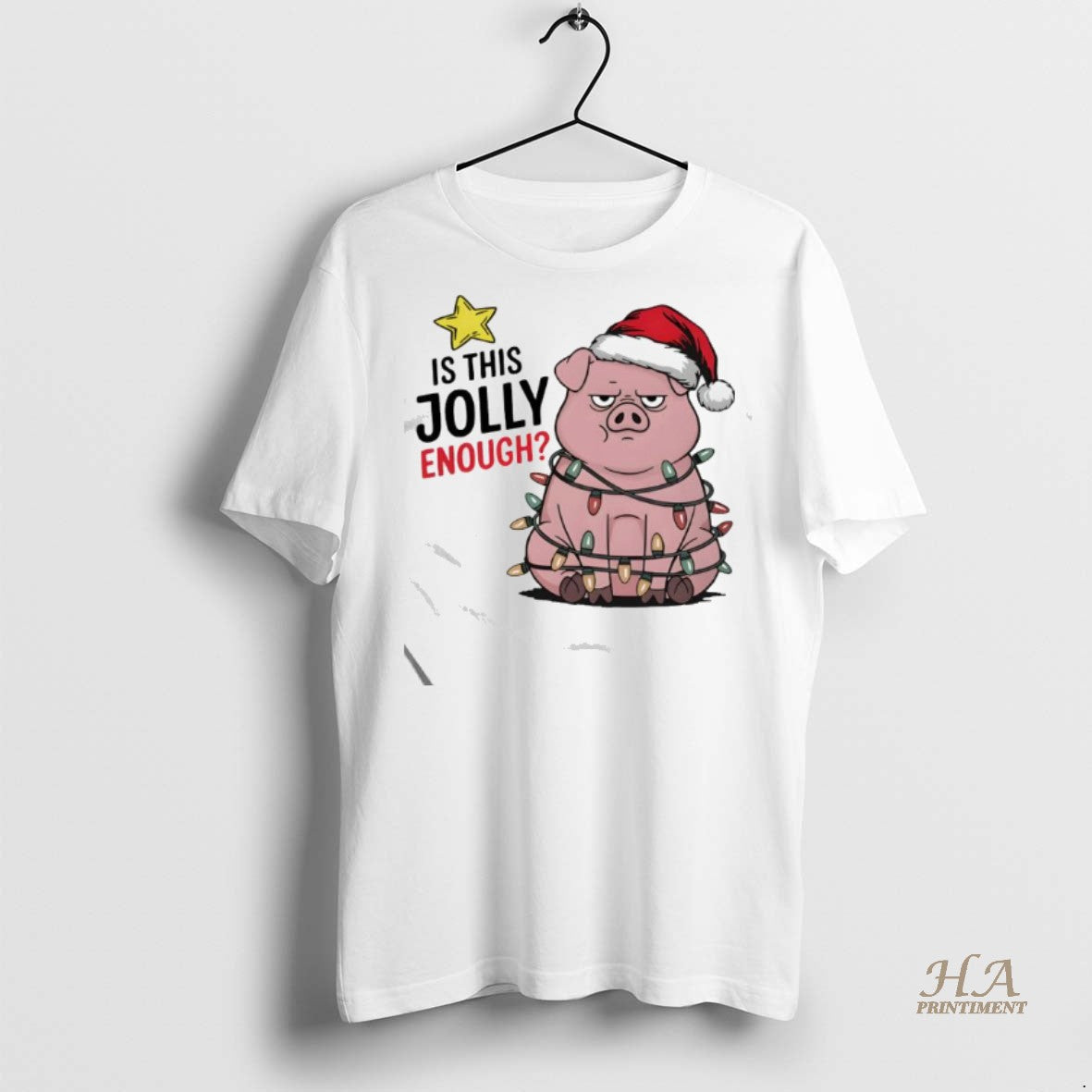Official Is This Jolly Enough Funny Face Christmas Pig Shirt