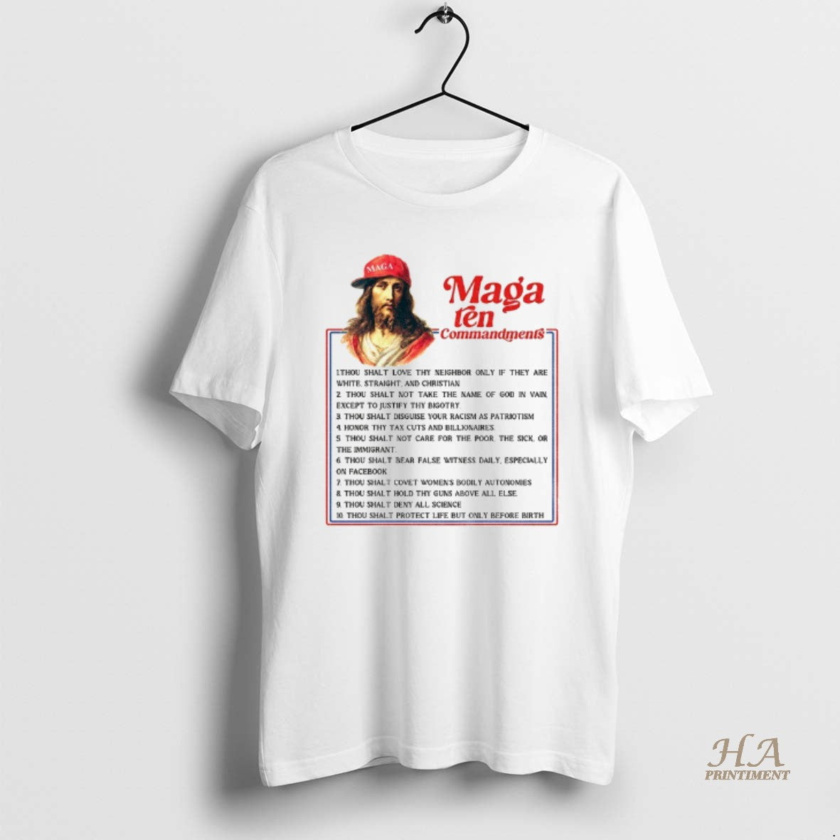 Official Jesus Maga Ten Commandments Anti Christian Hypocrisy Fuck Maga Anti Trump Fascism