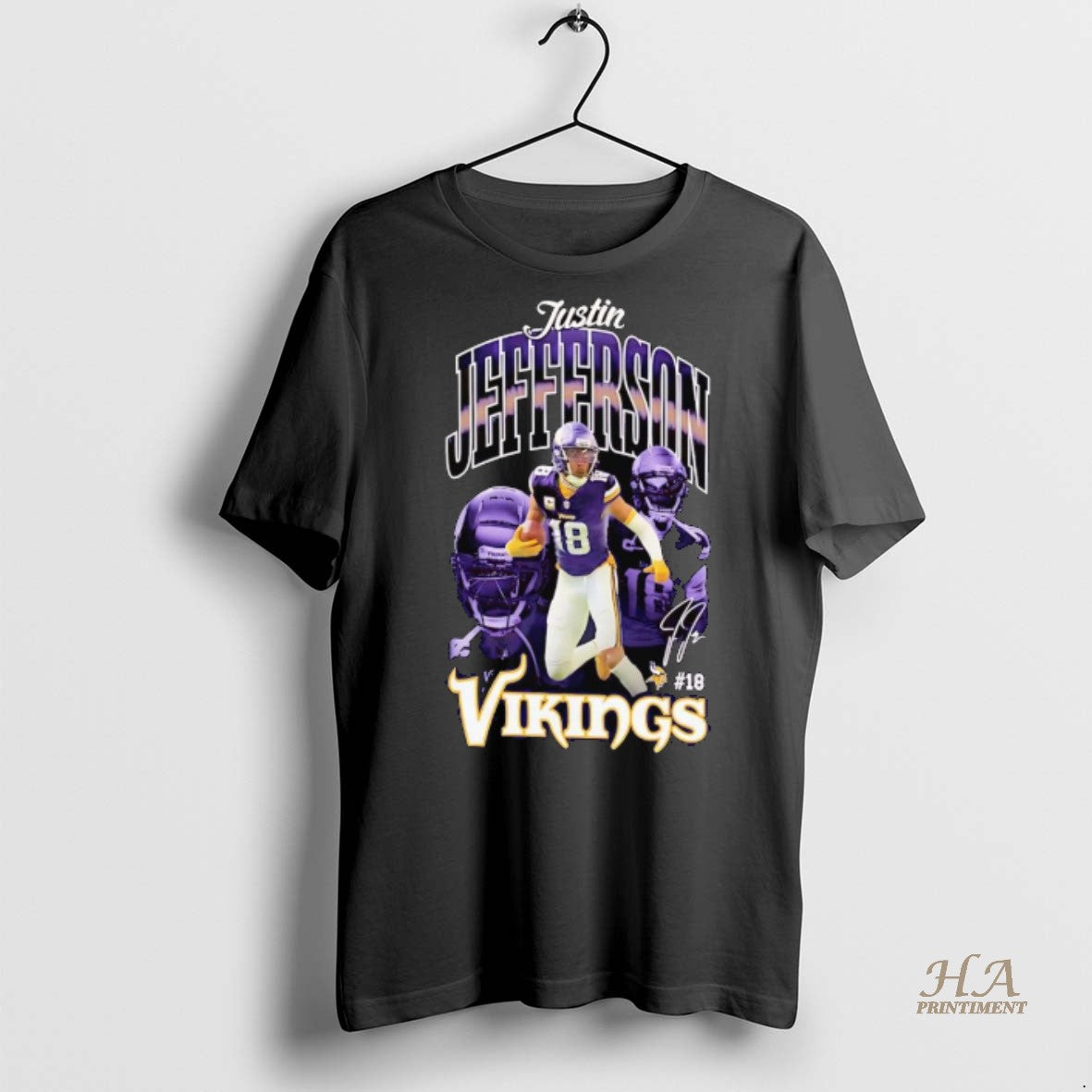 Official Justin Jefferson Picture Collage Signature Minnesota Vikings Shirt