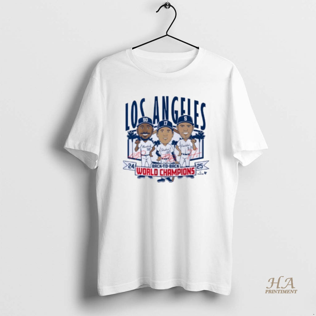 Official Los Angeles Baseball Back To Back World Champs Caricatures