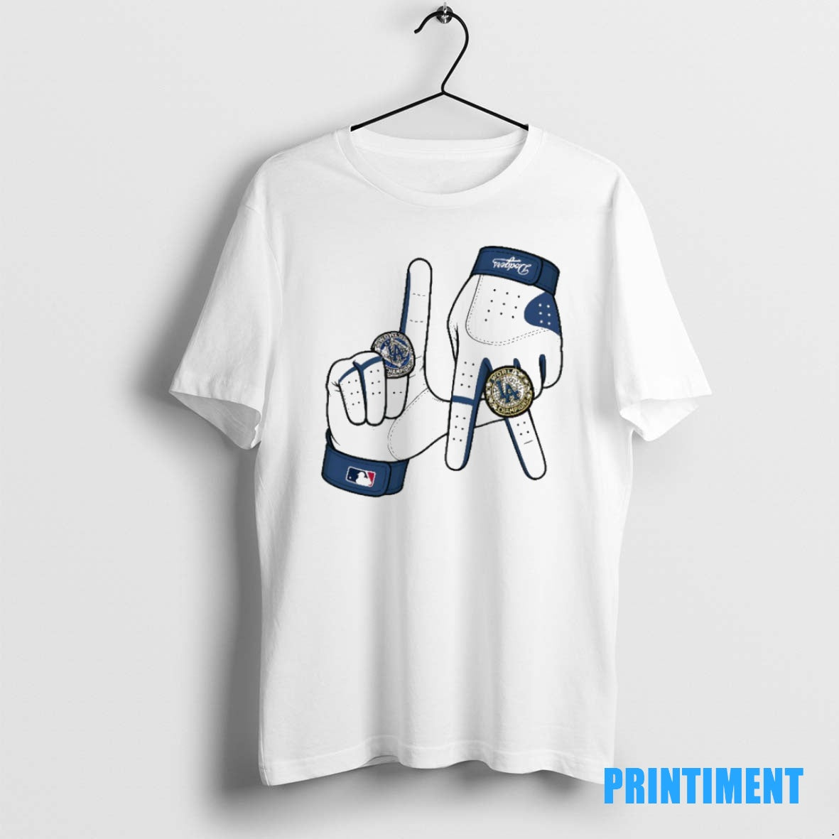 Official Los Angeles Dodgers 2025 La Gloves Rings Graphic Tee Sweater