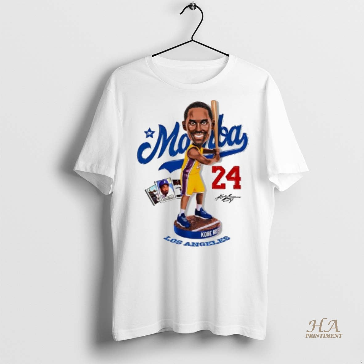 Official Mamba Bobblehead Kobe Cartoon 24 Dodgers Shirt