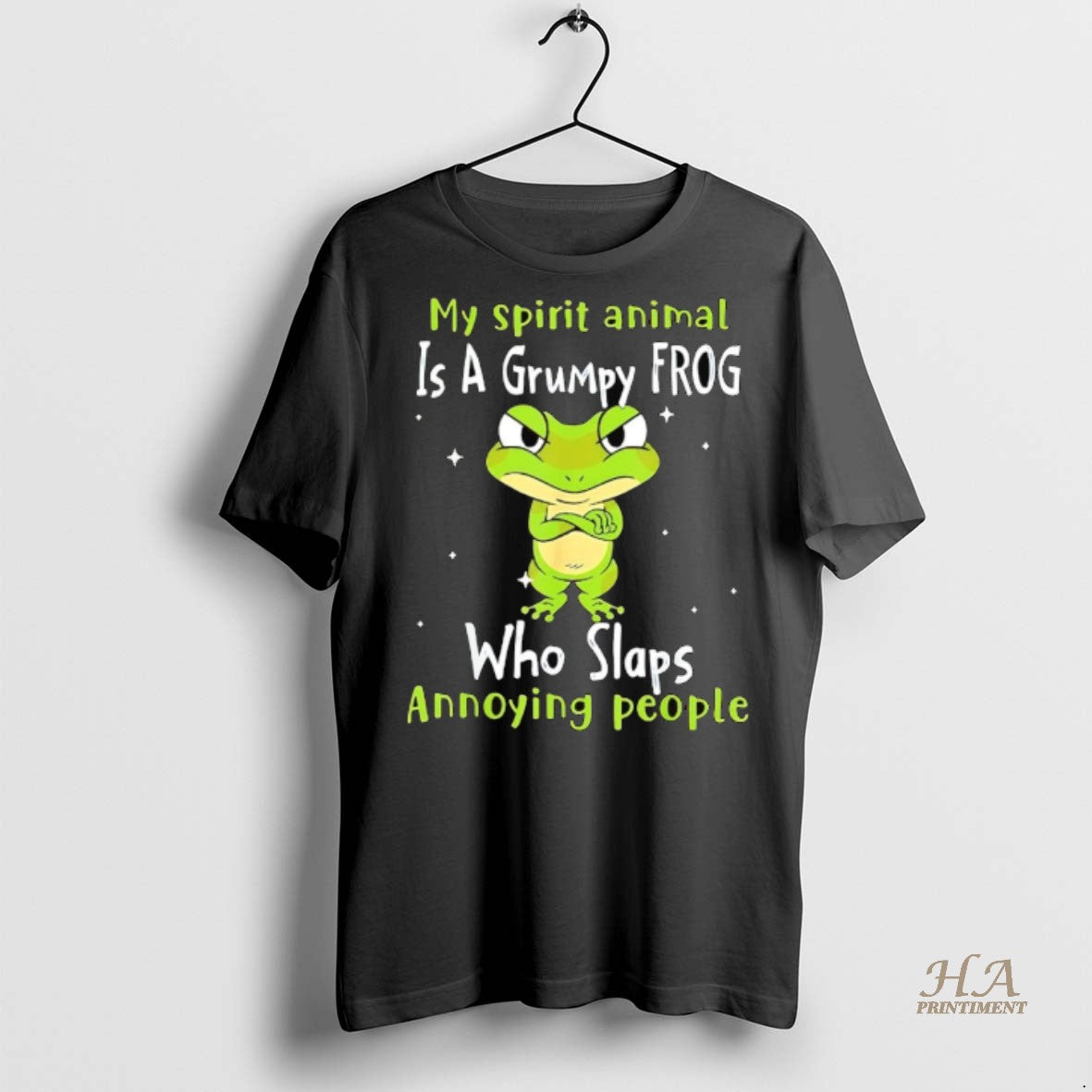Official My Spirit Animal Is A Grumpy Frog Who Slaps Annoying People Shirt