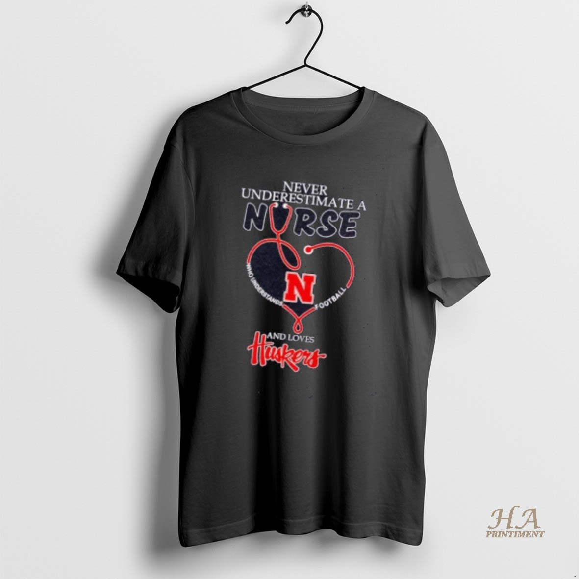 Official Never Underestimate A Nurse Understand Football Loves Nebraska Cornhuskers Shirt