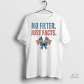Official No Filter Just Facts Usa Flag Christmas Shirt
