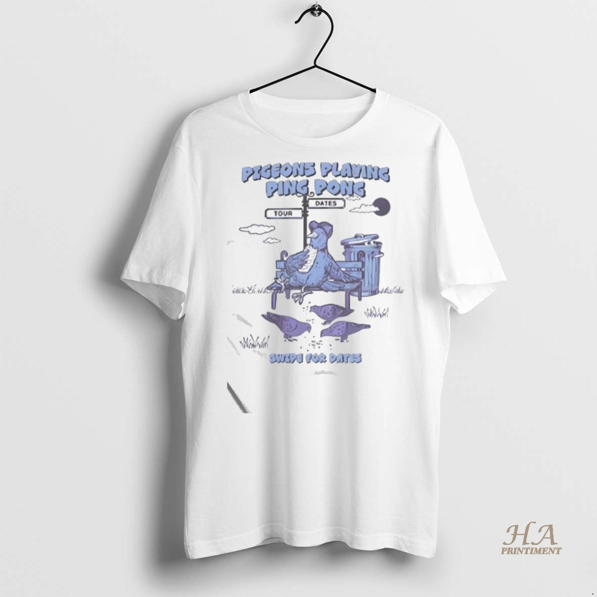Official Pigeons Playing Ping Pong Swope For Dates 2025 2026 Tour Shirt