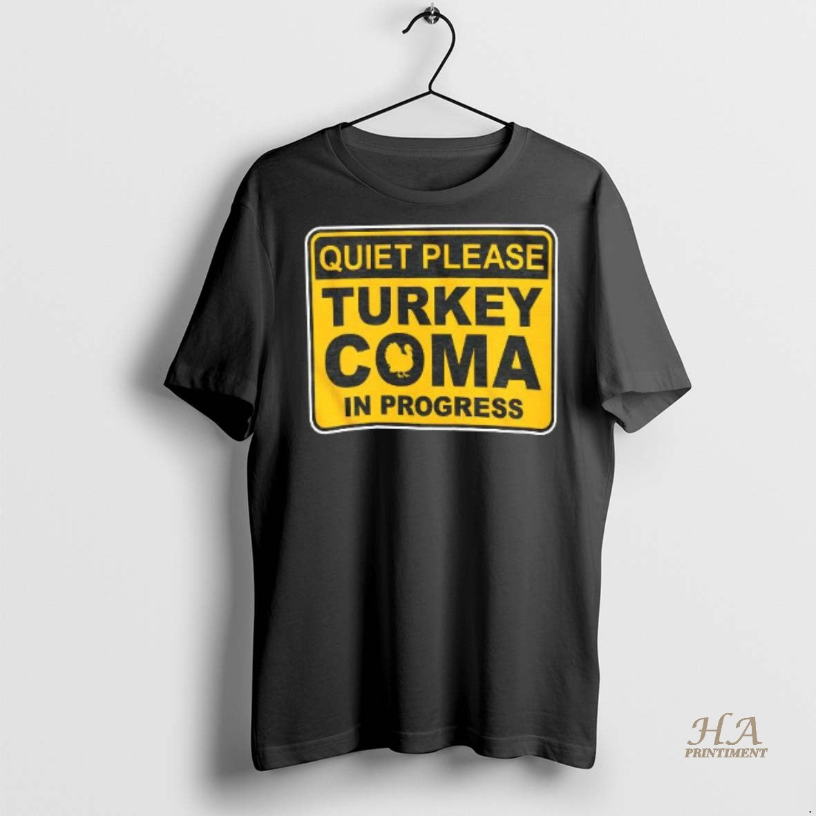 Official Quiet Please Turkey Coma In Progress Sign Shirt