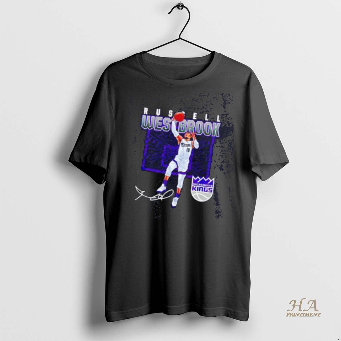 Official Russell Westbrook Shattered Signature Sacramento Kings Shirt