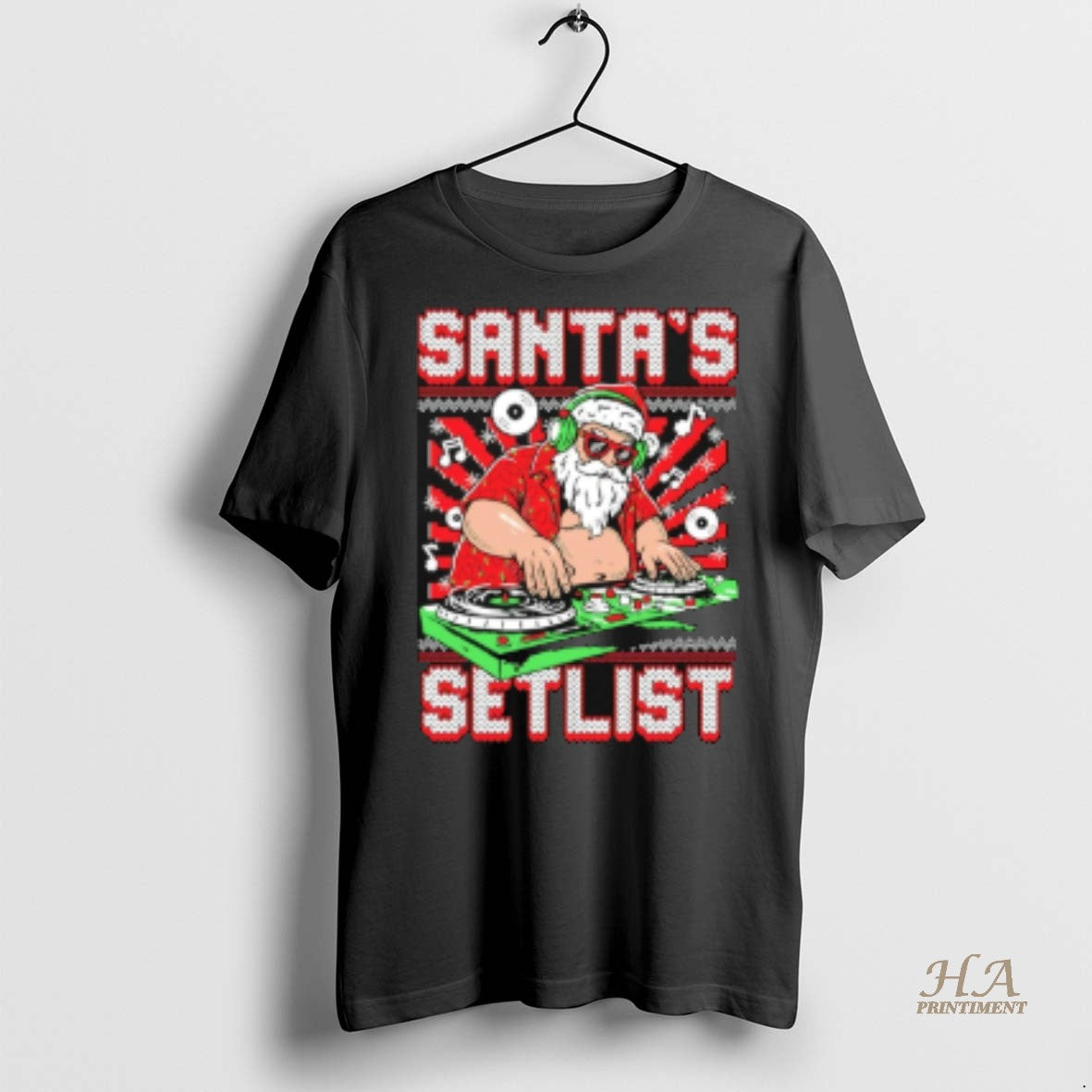 Official Santas Dj Setlist Ugly Christmas Shirt