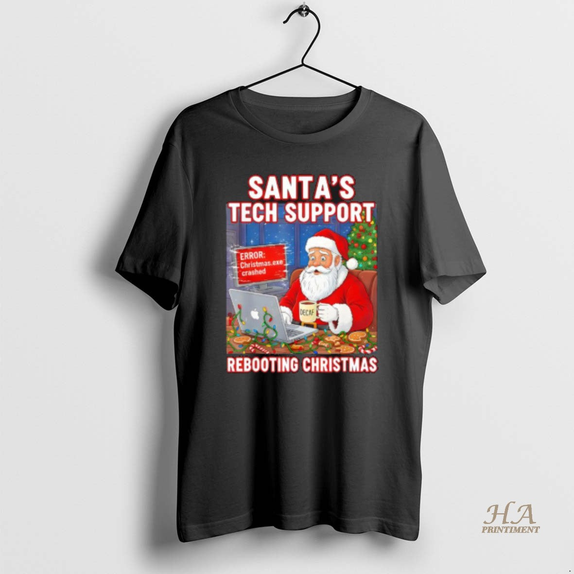 Official Santas Tech Support Rebooting Christmas Decaf