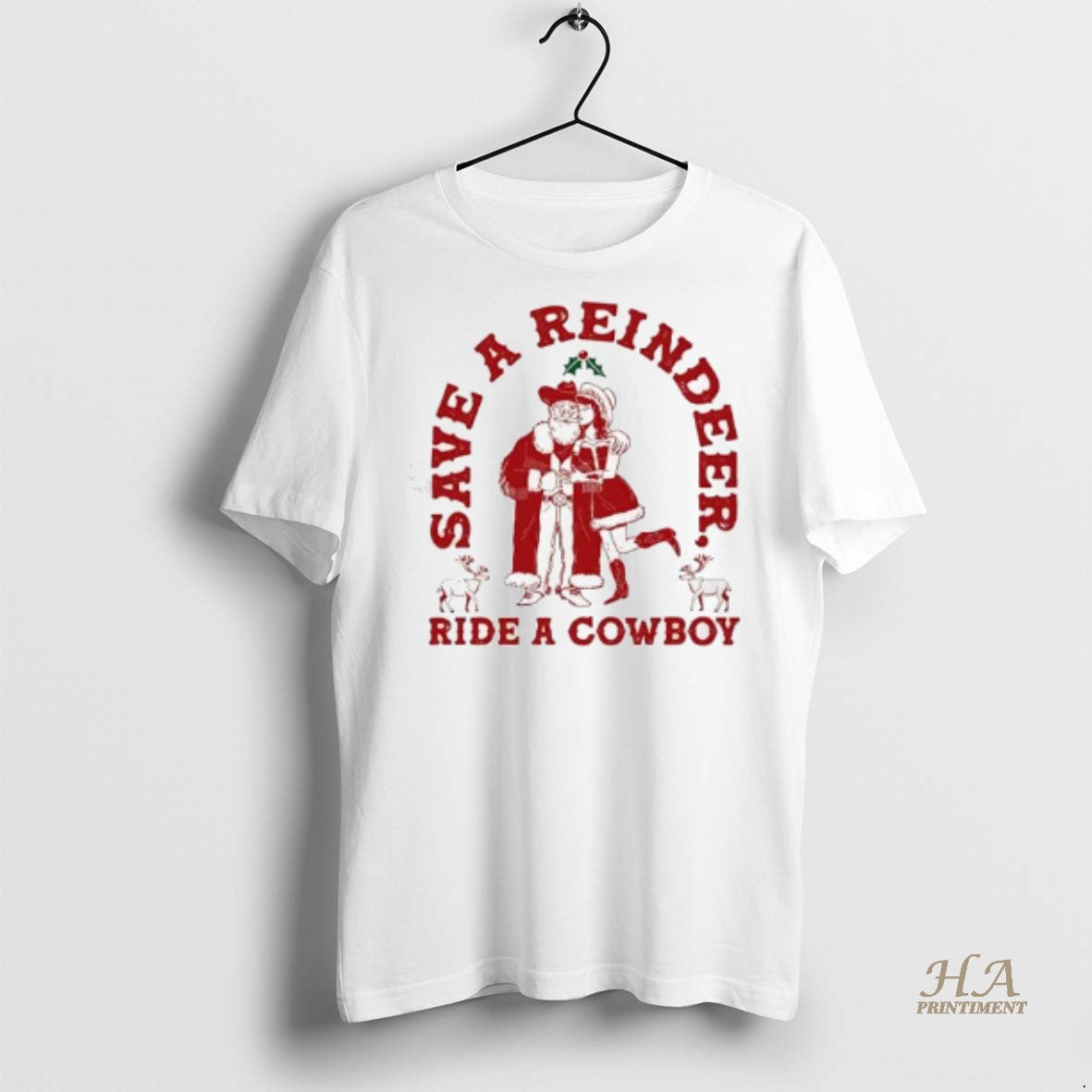 Official Save A Reindeer Ride A Cowboy Shirt