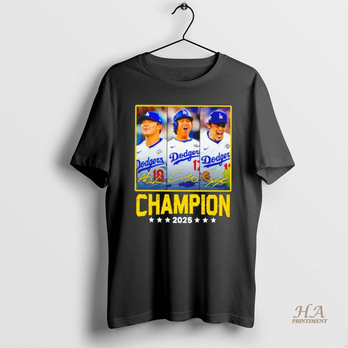 Official Shohei Ohtani Yoshinobu Yamamoto Teoscar Hernandez Los Angeles Dodgers Champion 2025 Signatures