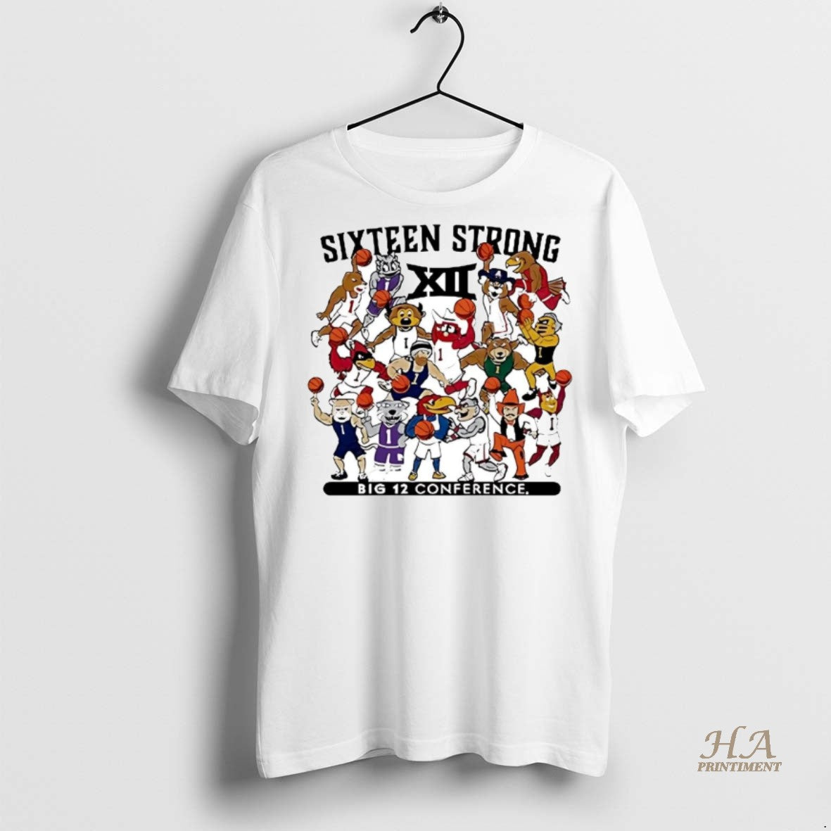 Official Sixteen Strong Big 12 Conference Teams Mascot Shirt