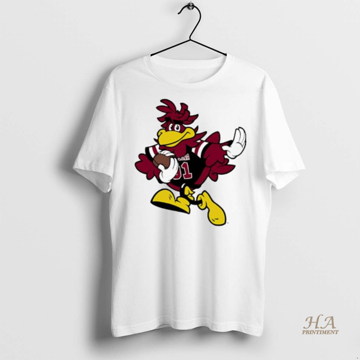 Official Sporty Cocky University Of South Carolina Mascot Graphic Shirt