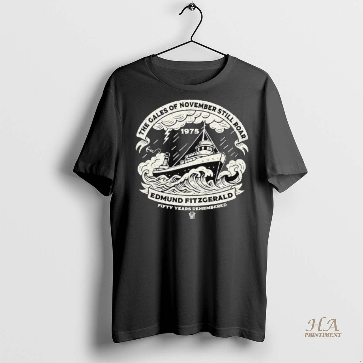 Official The Gales Of November Still Roar 1975 Edmund Fitzgerald Fifty Years Remembered Shirt