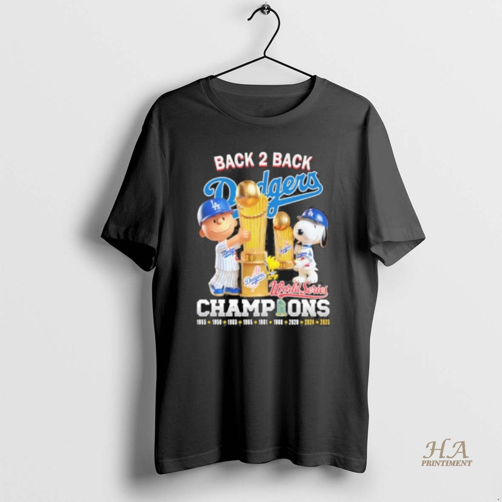 Official The Peanuts Back To Back Dodgers World Champions