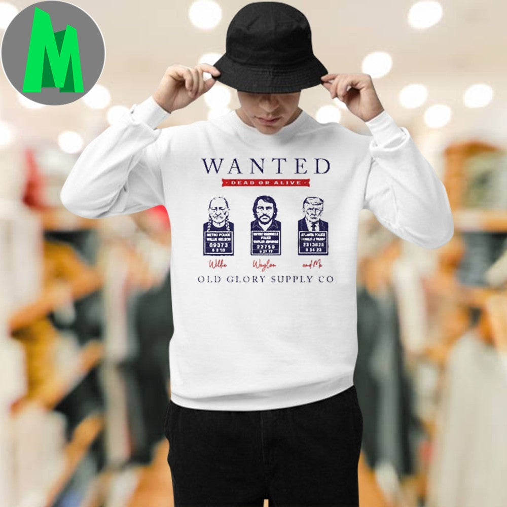 User’s Suggested Name Willie, Waylon and Trump Outlaw Mugshot Shirt