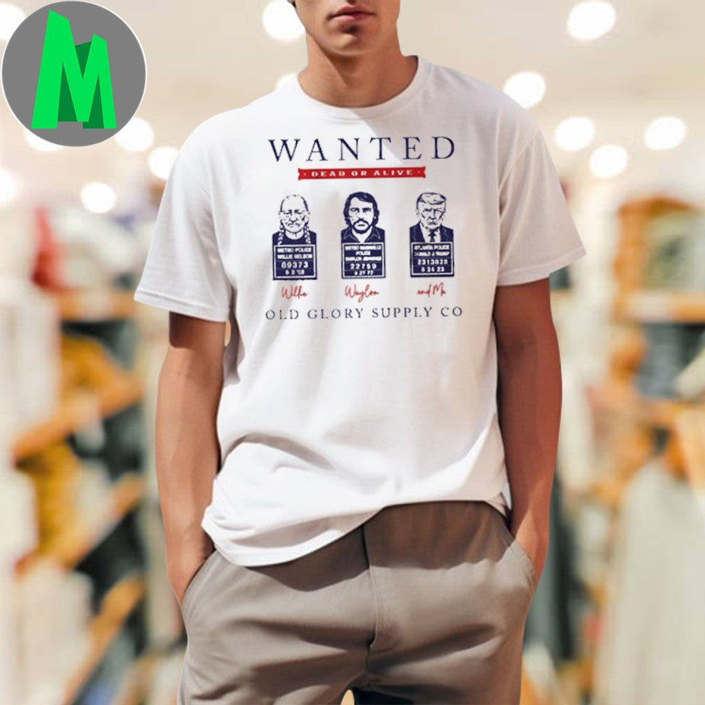 User’s Suggested Name Willie, Waylon and Trump Outlaw Mugshot Shirt
