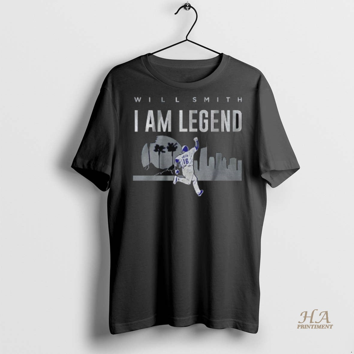 Official Will Smith Los Angeles Dodgers I Am Legend Mlb Baseball City Skyline 2025