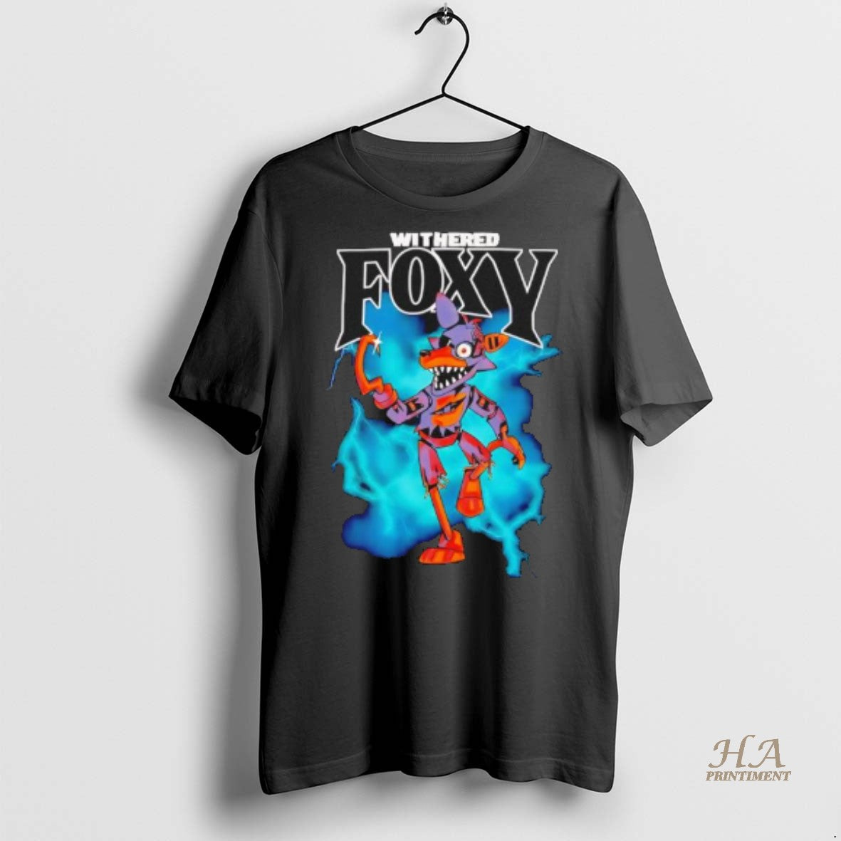 Official Withered Foxy Lightning Black Shirt