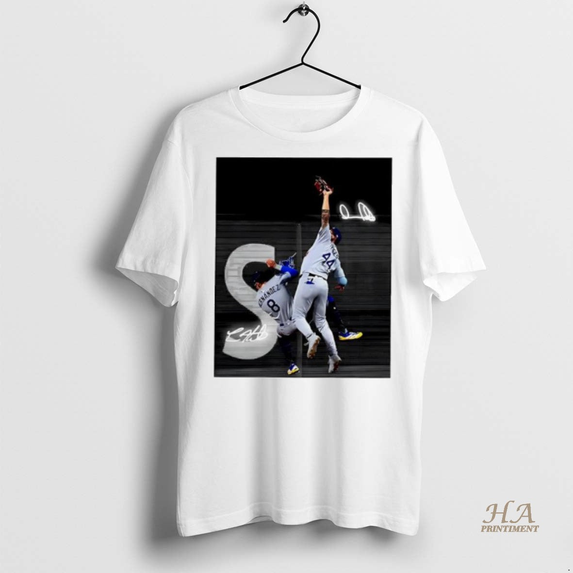 Official World Series Game 7 Andy Pages Kike Hernandez Signatures Shirt