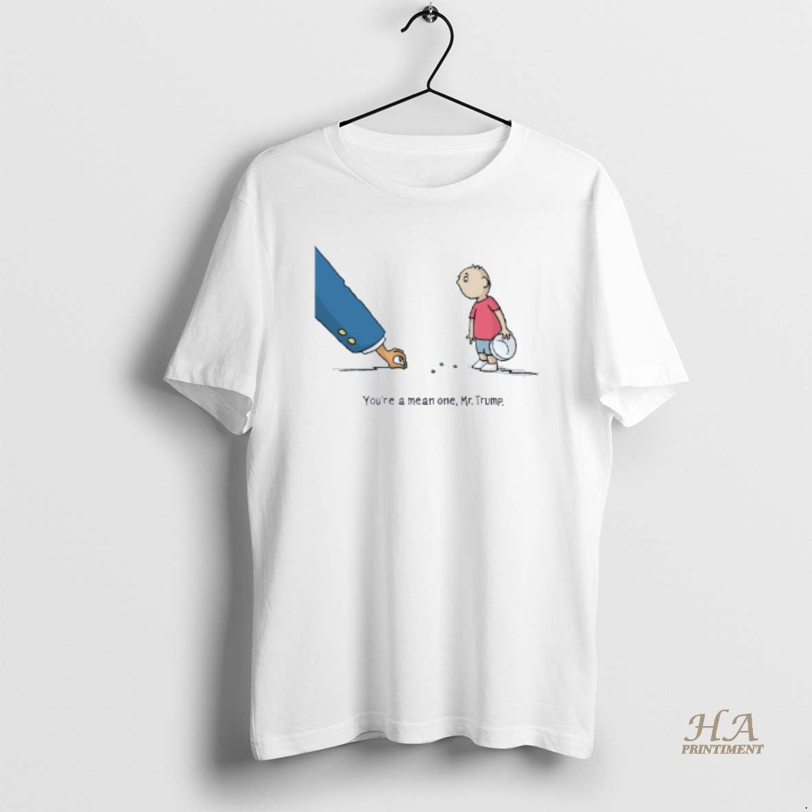 Official Youre A Mean One Mr Trump Mens White Tee