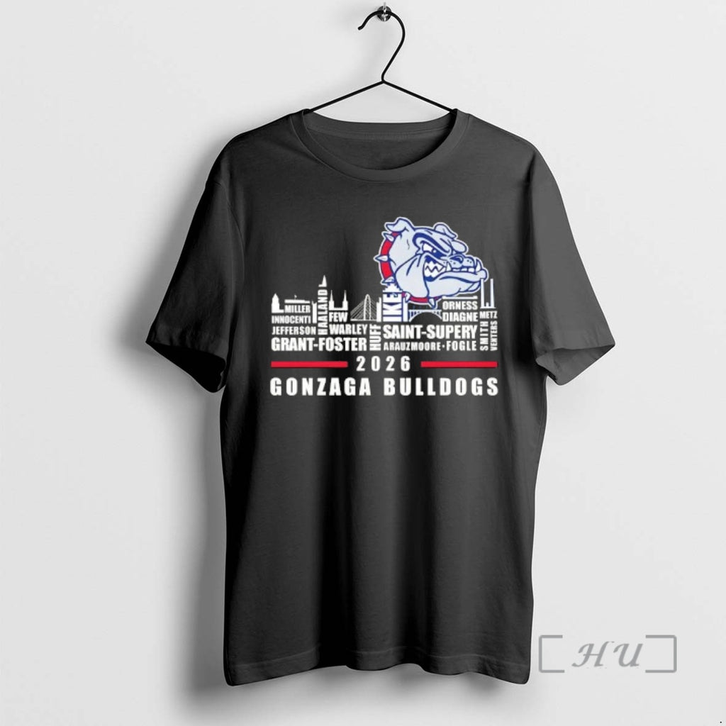Officials 2026 Gonzaga Bulldogs All Names City Skyline