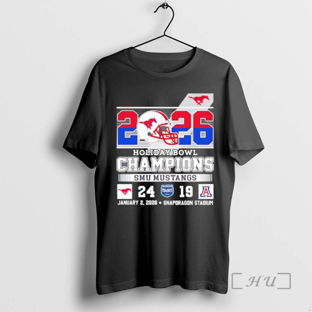 Officials 2026 Holiday Bowl Champions Smu Mustangs Bowl Jan 2 Snapdragon Stadium Premium T Shirts