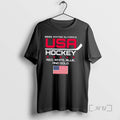 Officials 2026 Winter Olympics Usa Hockey Red White Blue And Gold Premium T Shirts Sweater