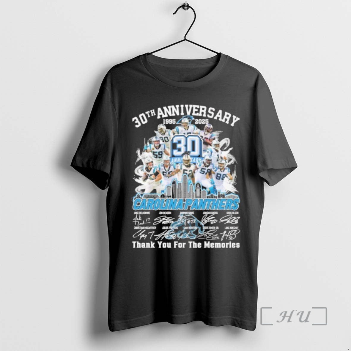 Officials 30th Anniversary 1995 2025 Carolina Panthers Teams Signatures Premium T Shirt Sweater