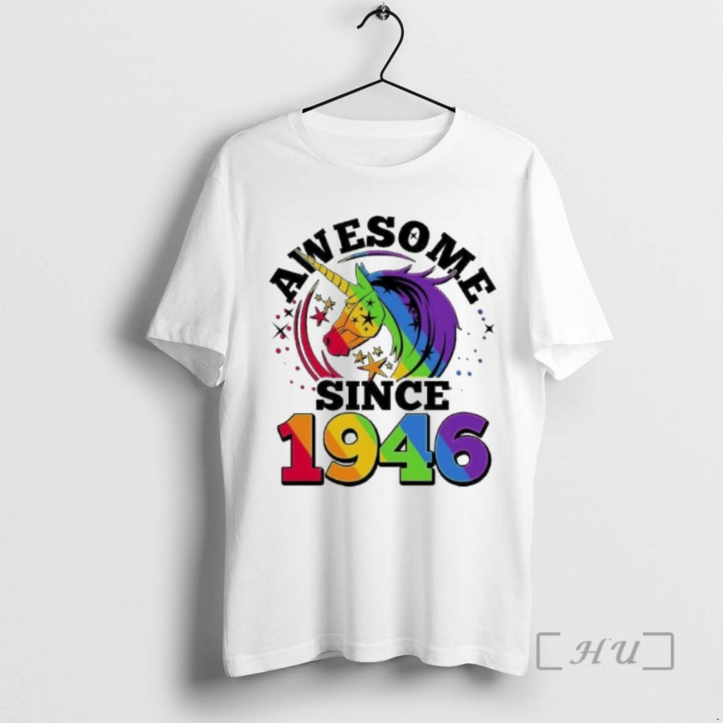 Officials 80th Birthday Rainbow Unicorn Awesome Since 1946