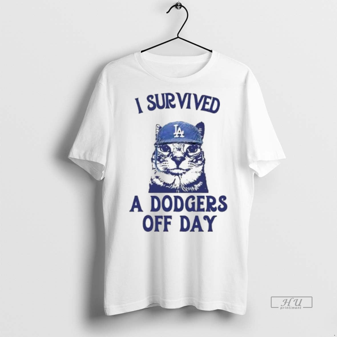 Officials A Dodgers Day Off I Survived Cat Meme Premium Tee Shirt Sweater