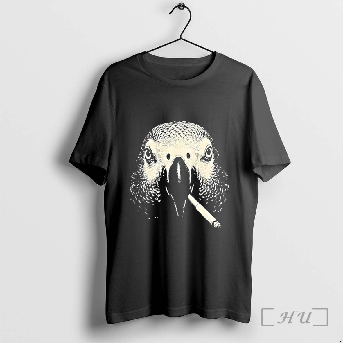 Officials African Grey Parrot Smoking A Cigarette High Contrast Art Unisex , , , Long Sleeve Tee