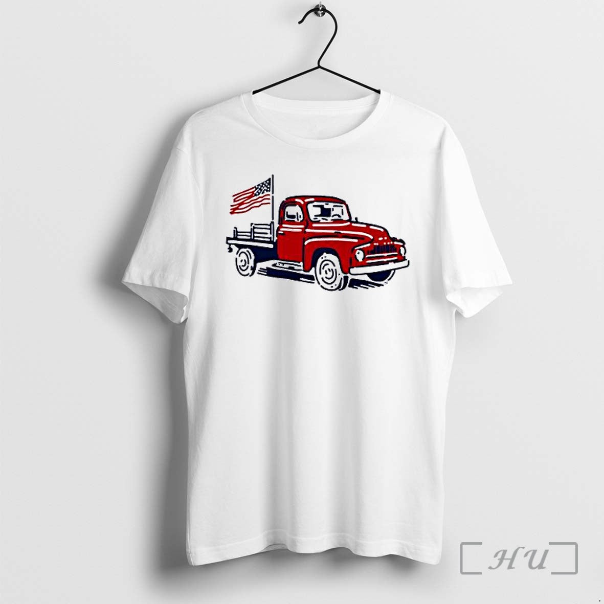 Officials American Flag Red Truck Independence Day Unisex , , , Long Sleeve Tee