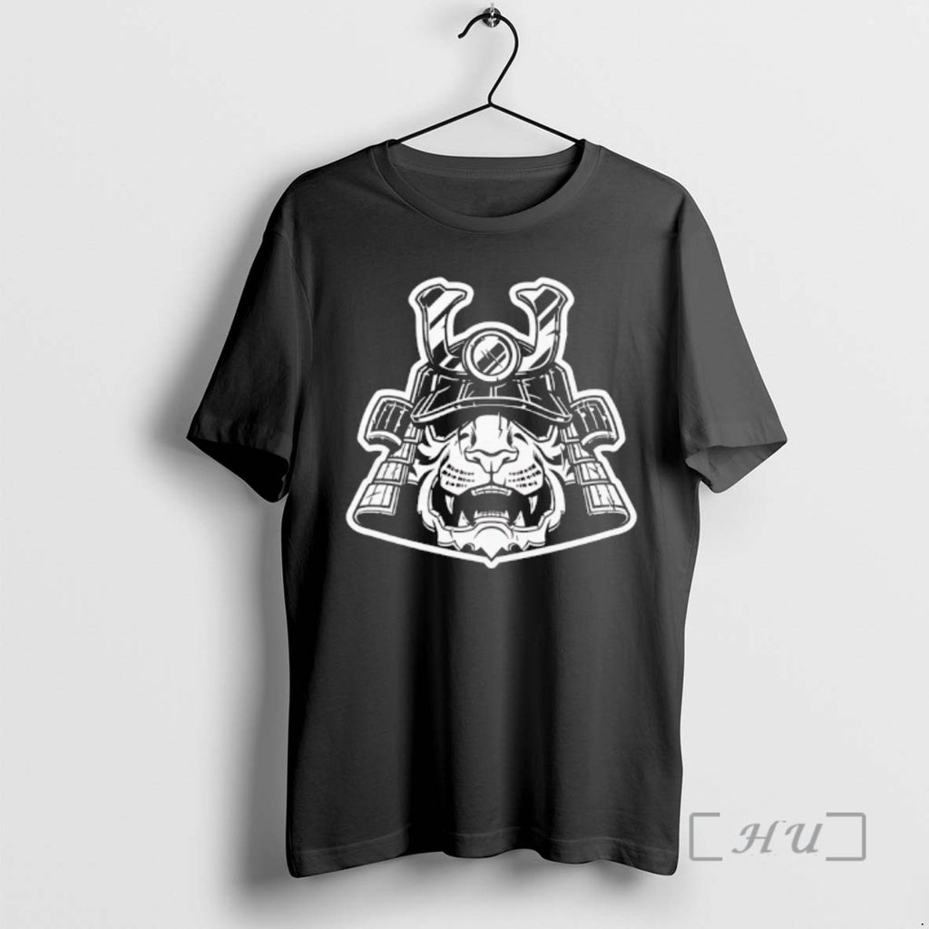 Officials Angry Tiger Head In Samurai Helmet Art