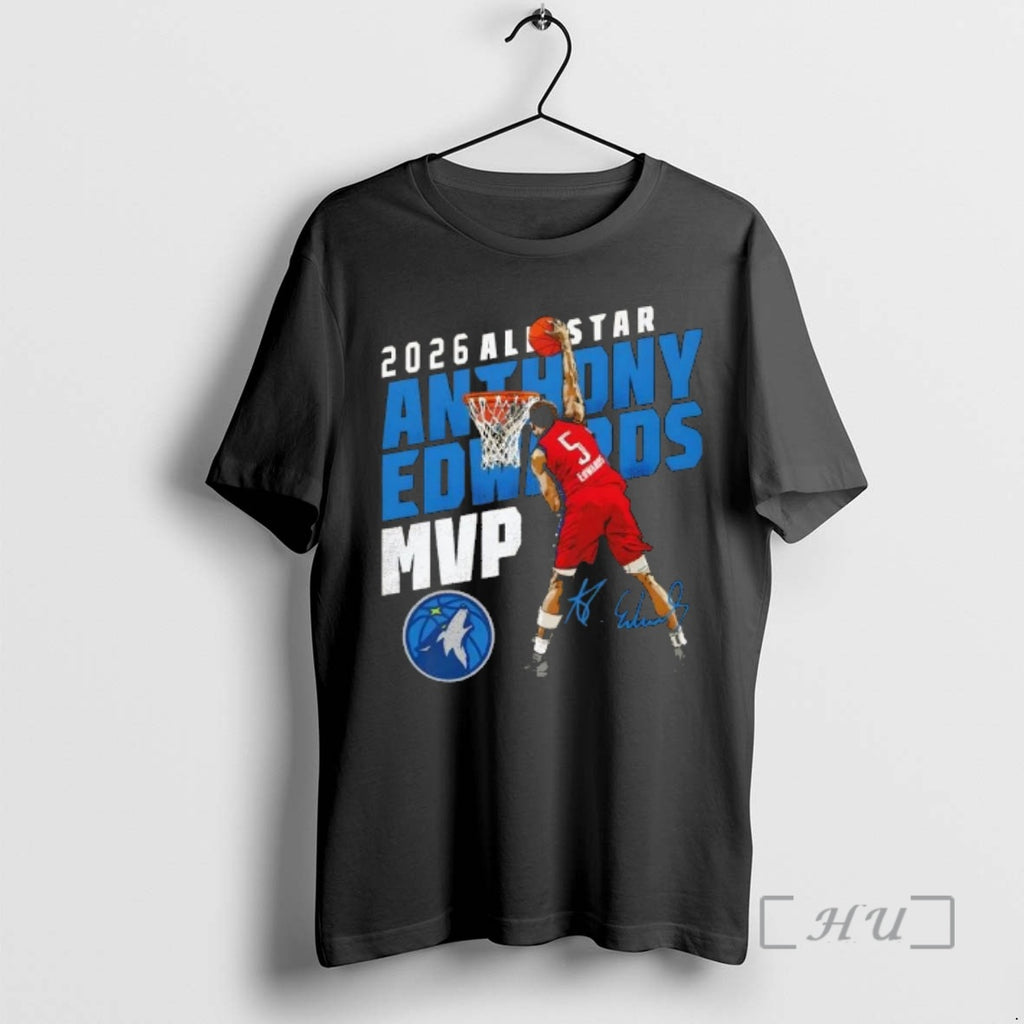 Officials Anthony Edwards Minnesota Timberwolves 2026 All Star Mvp Basketball Signature Premium T Shirts Sweater