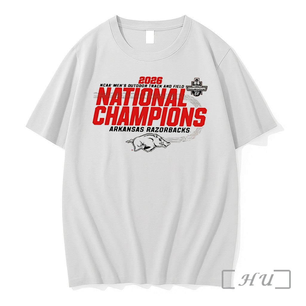 Officials Arkansas Razorbacks Mens Track Field 2026 National Champions Tee Unisex , , , Long Sleeve Tee