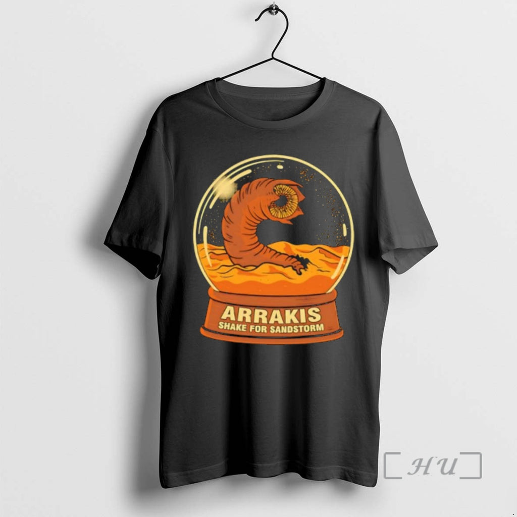 Officials Arrakis Shake For Sandstorm Dune Shai Hulud Sandworm Desert Snow Globe Premium T Shirts