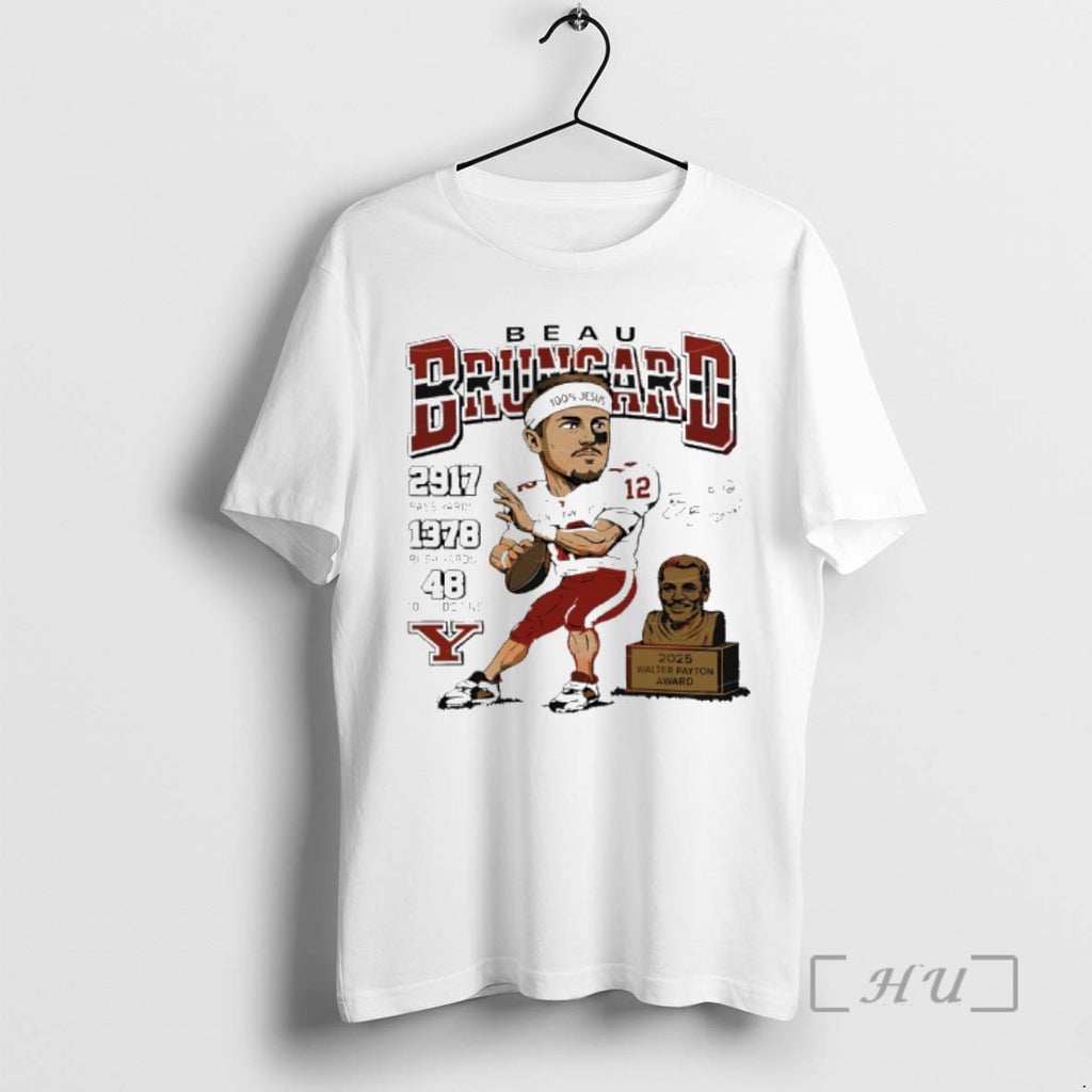 Officials Beau Brungard 2025 Walter Payton Award Winner Youngstown State Penguins Trophy Premium T Shirts