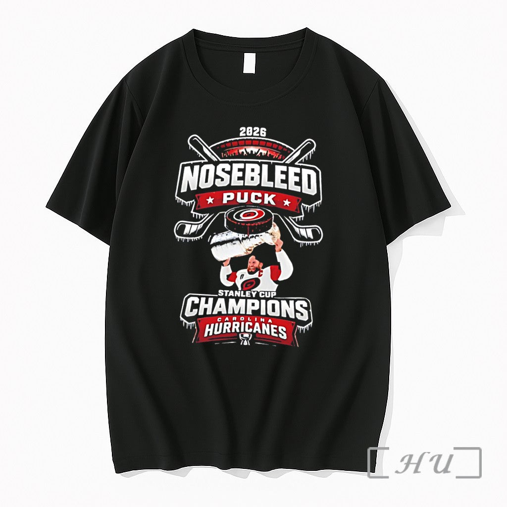 Officials Carolina Hurricanes 2026 Nosebleed Puck Stanley Cup Champions Tee Unisex , , , Long Sleeve Tee