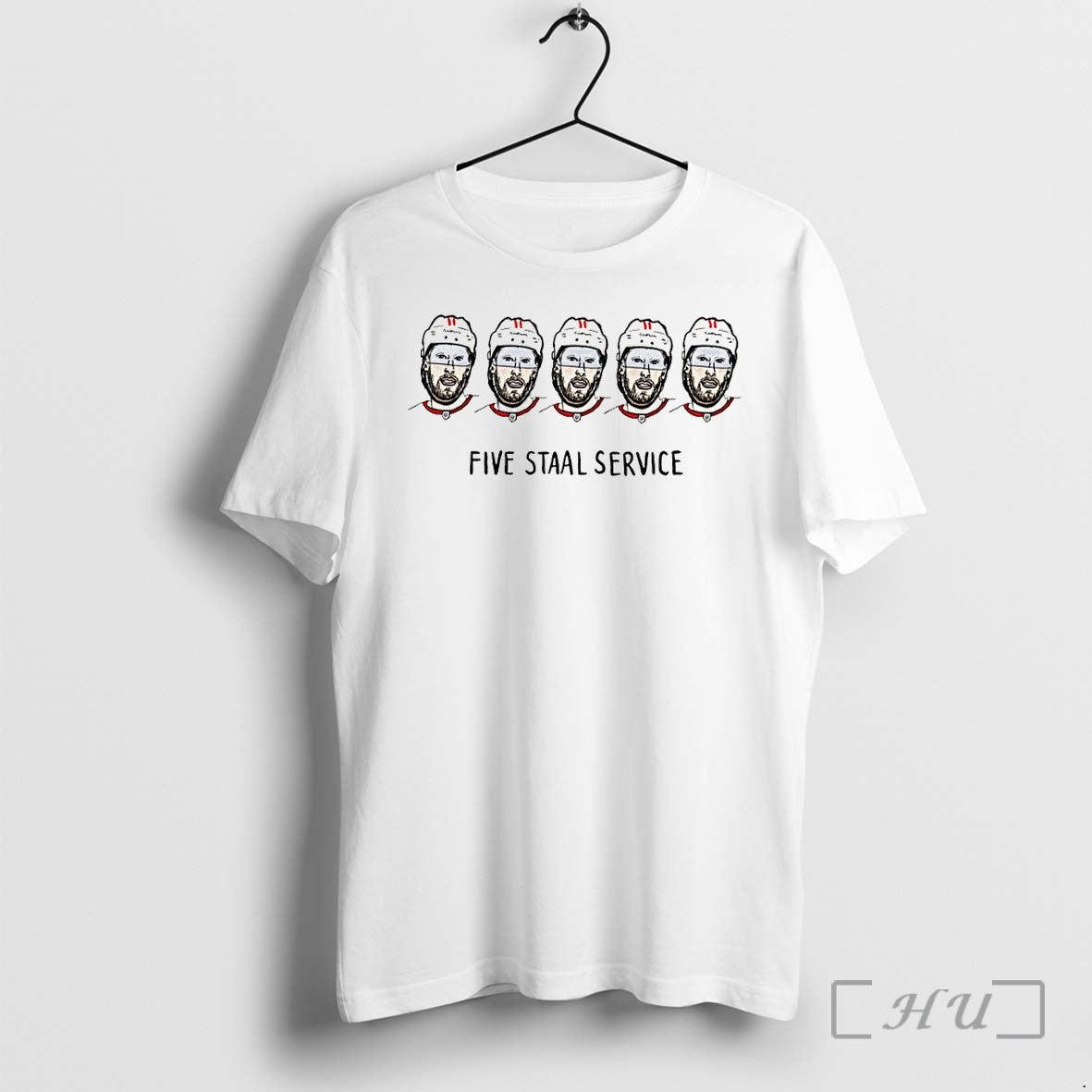 Officials Carolina Hurricanes Hockey Players Illustration Five Staal Service 2026 Unisex , , , Long Sleeve Tee