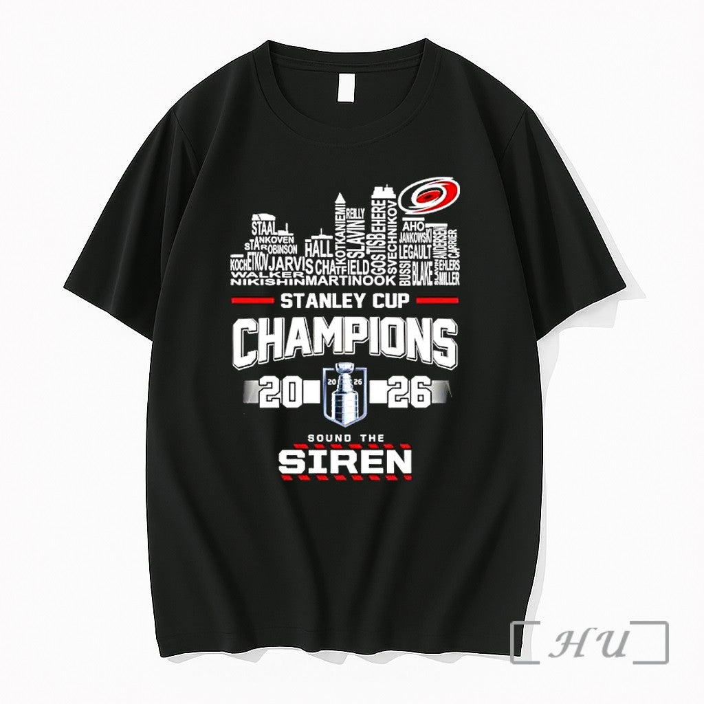 Officials Carolina Hurricanes Stanley Cup Champions Sound The Siren 2026 Unisex , , , Long Sleeve Tee