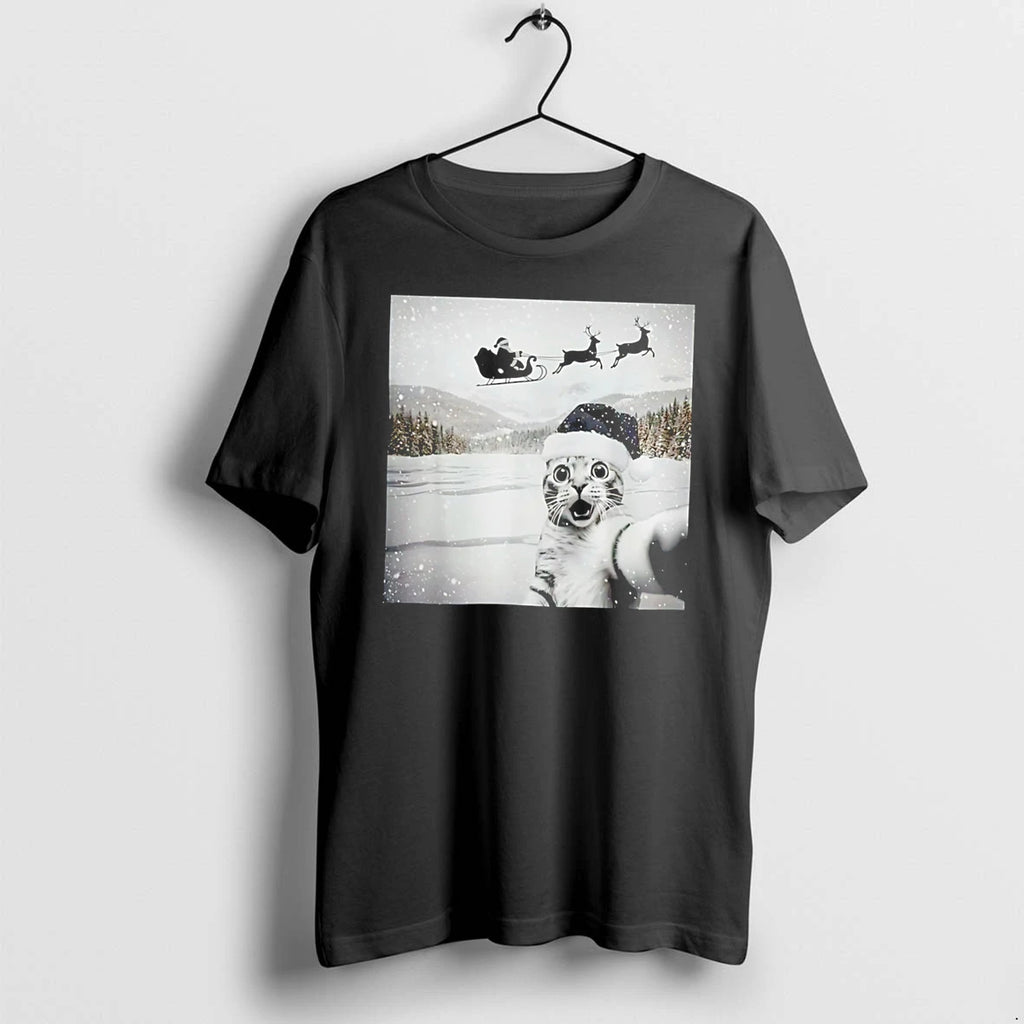 Officials Cat Selfie With Santa Christmas Funny Tee Premium T Shirt